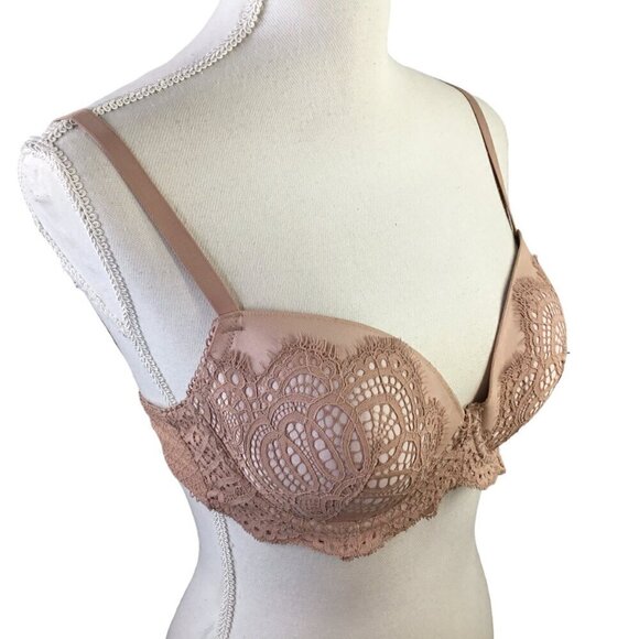 Victoria's Secret Dream Angels Lined Demi Double 32DD Lace Overlay Underwire - Picture 2 of 10